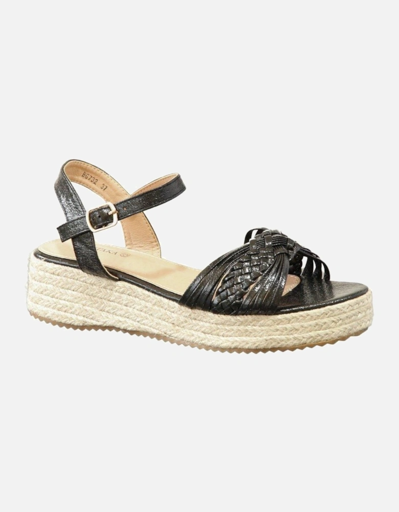 Braided Wedge Sandals - Espadrille Platform