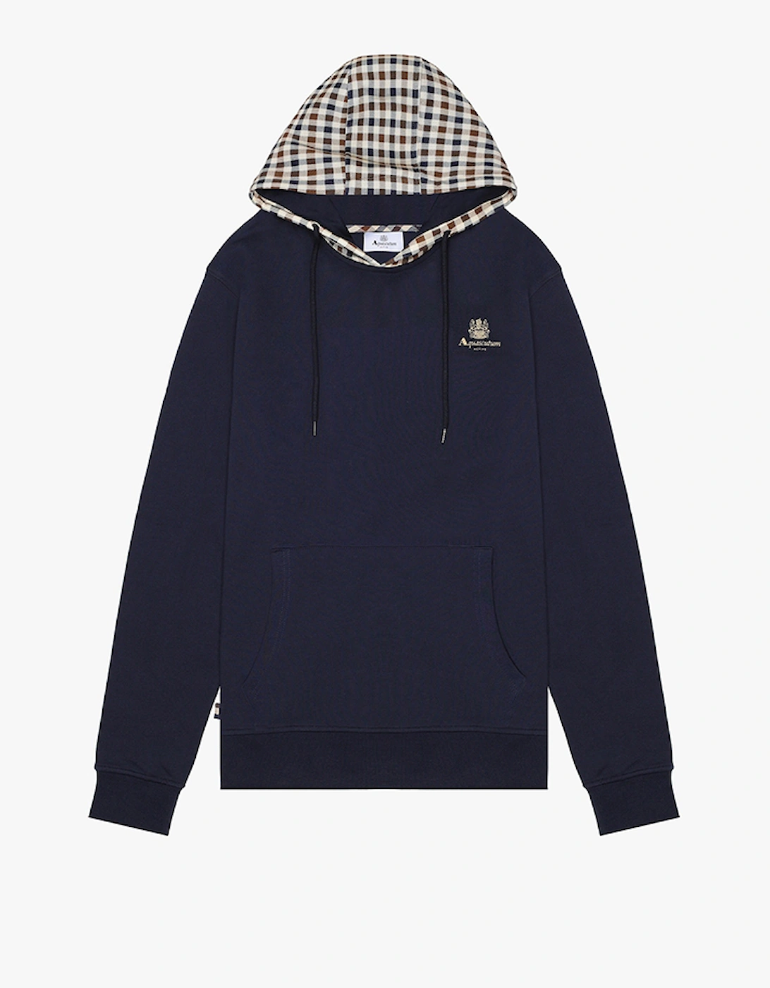 Aquascutum Men's Black Club Check Hoodie - : 44 Xxl