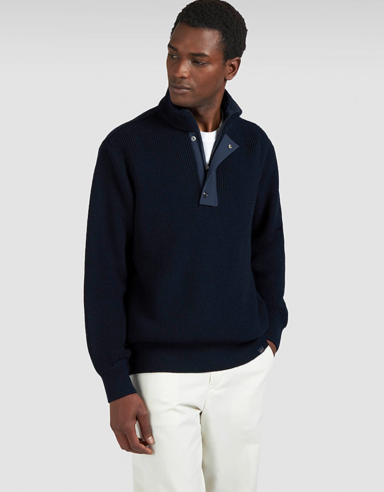 Bio Viscose Half Zip Sweater with Typhoon® Details