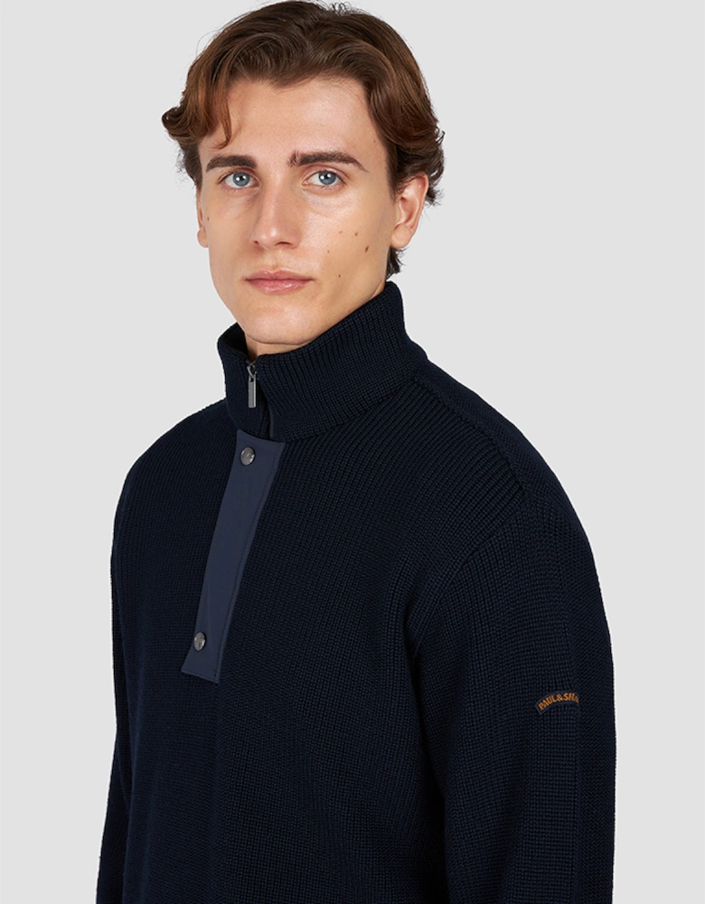 Bio Viscose Half Zip Sweater with Typhoon® Details