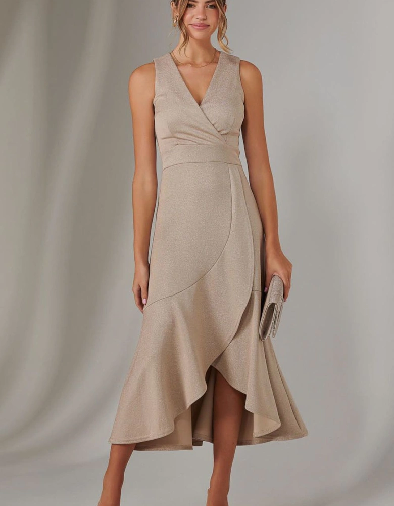 Wrap Frill Hem Maxi Dress