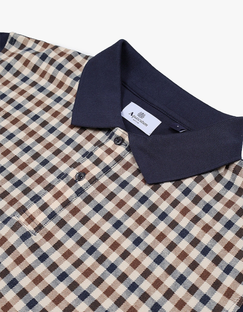 Active Iconic Front Club Check Long-Sleeve Polo