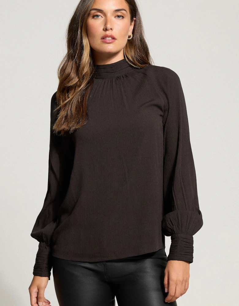 Tall High Neck Crinkle Blouse
