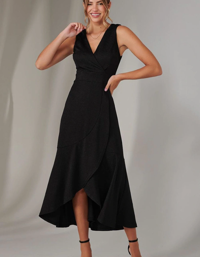 Wrap Frill Hem Maxi Dress