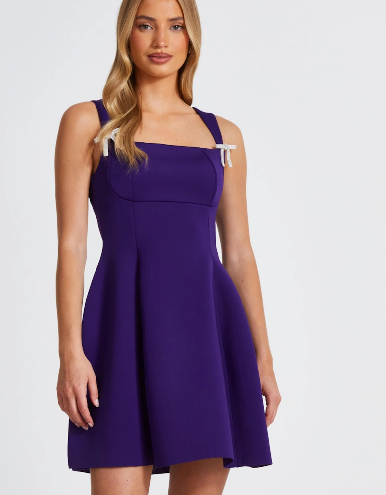 Purple A-Line Mini Dress