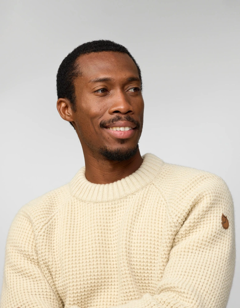 Ovik Waffle Knit Mens Jumper - Light Beige 191
