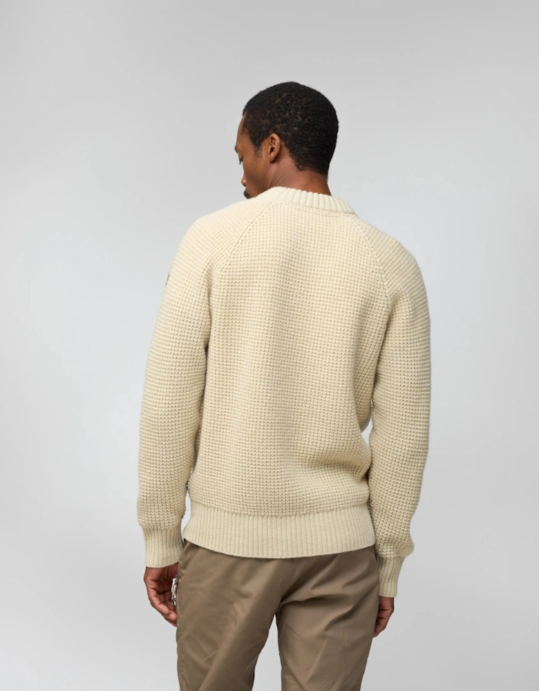 Ovik Waffle Knit Mens Jumper - Light Beige 191