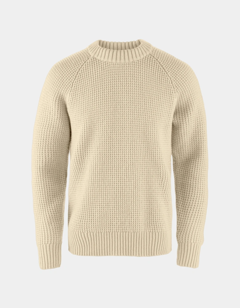 Ovik Waffle Knit Mens Jumper - Light Beige 191
