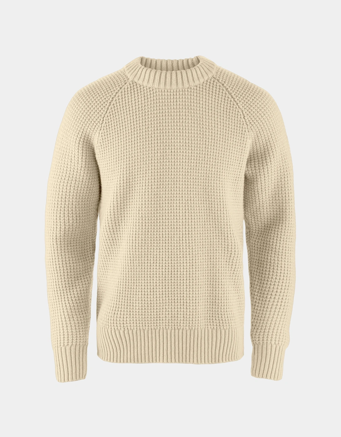 Ovik Waffle Knit Mens Jumper - Light Beige 191