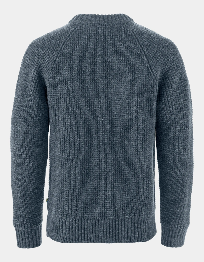 Ovik Waffle Knit Mens Jumper - Navy 560