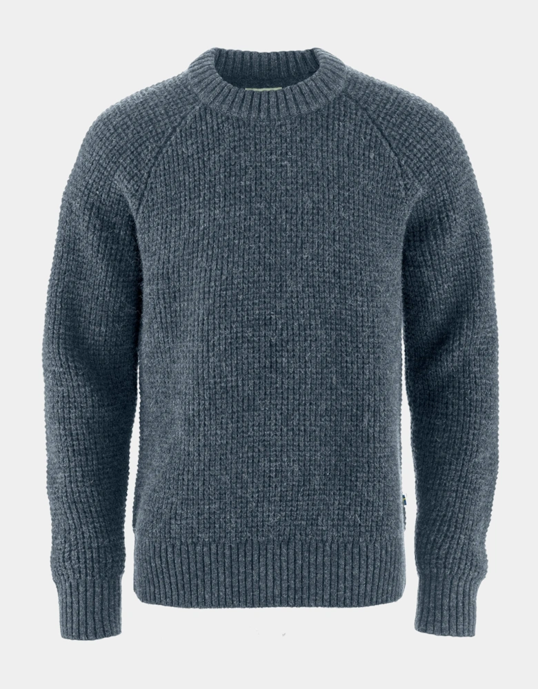 Ovik Waffle Knit Mens Jumper - Navy 560