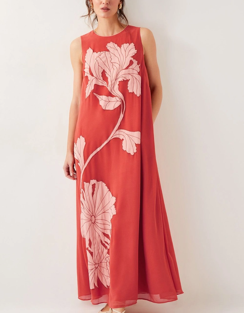 Kathleen Embroidered Maxi Dress Orange