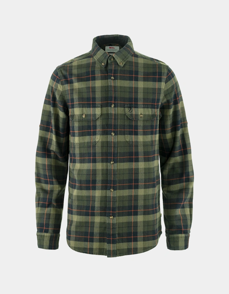 Singi Heavy Flannel Mens Shirt - Black-Deep Forest 550-662