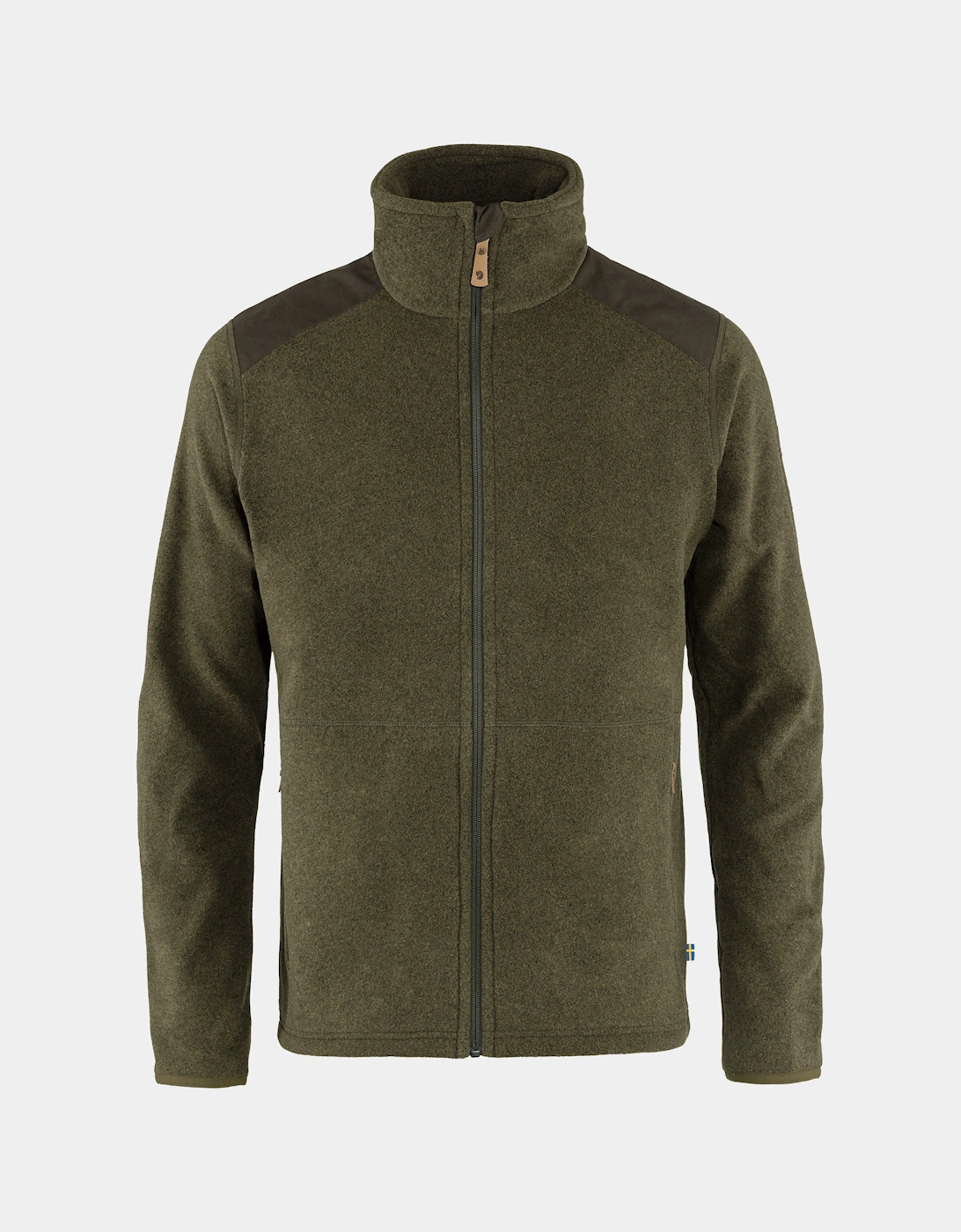 Men's Fjallraven Sten Mens Fleece - Dark Olive 633 - Tan - Size: 42/Regular