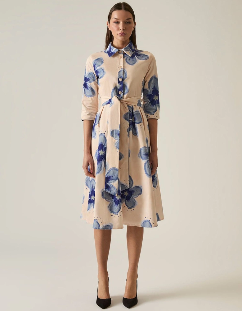 Blue Flower Cotton Dress