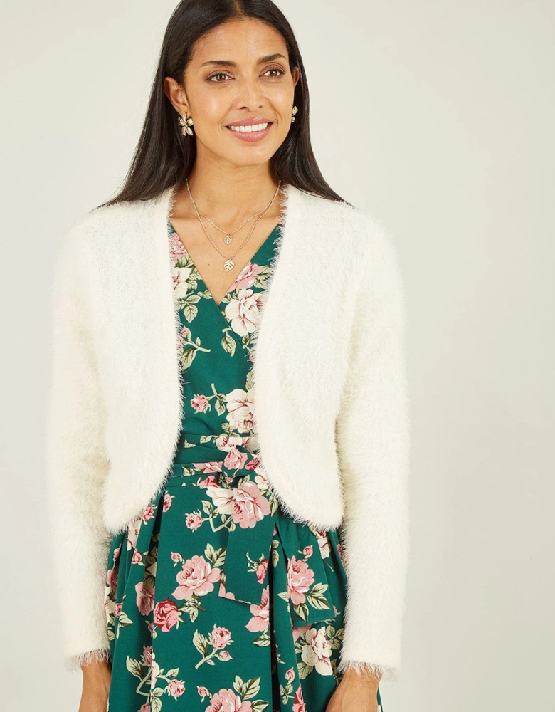 Ivory Eyelash Knit Bolero