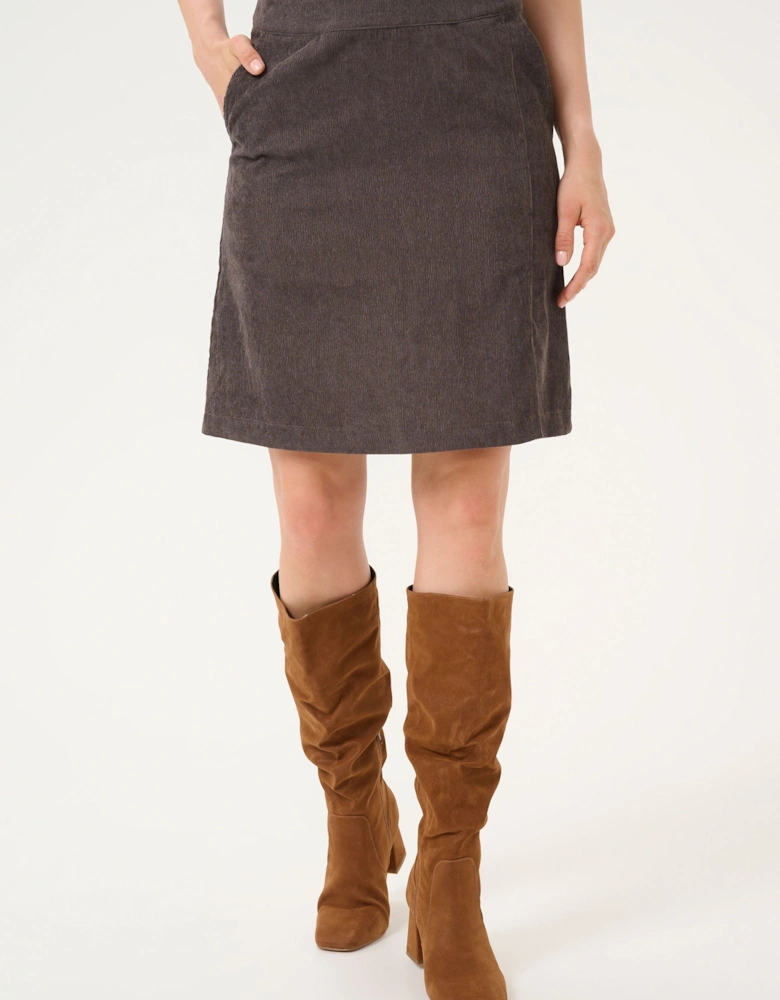 Vera Corduroy Above Knee Length Skirt Plain