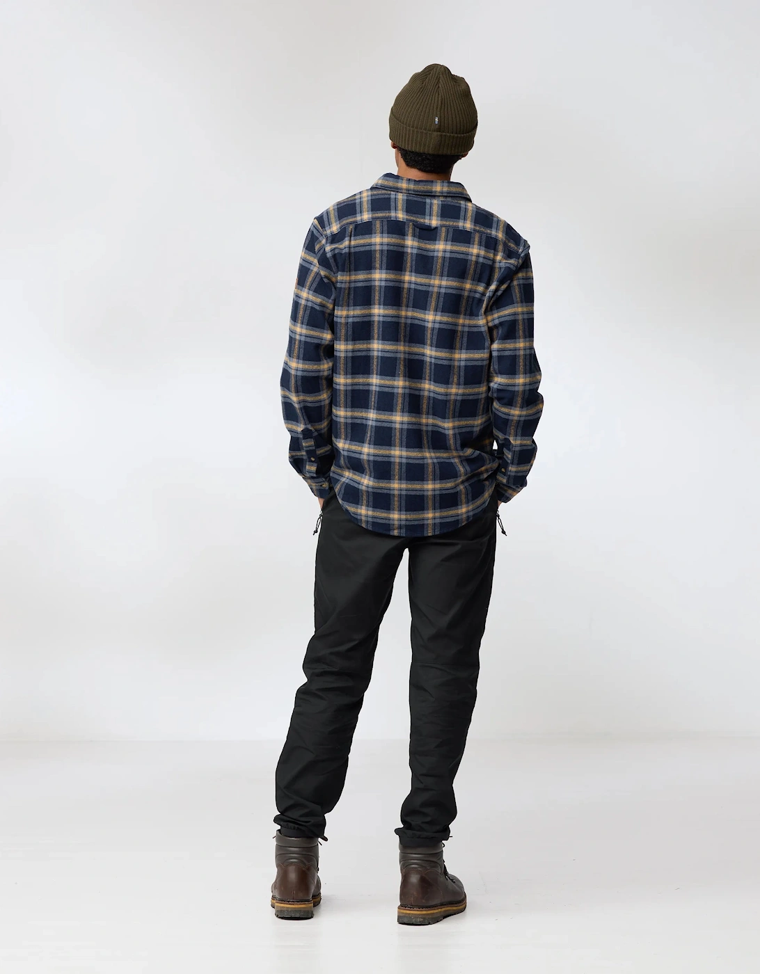 Ovik Heavy Flannel Mens Shirt - Dark Navy-Buckwheat Brown 555-232