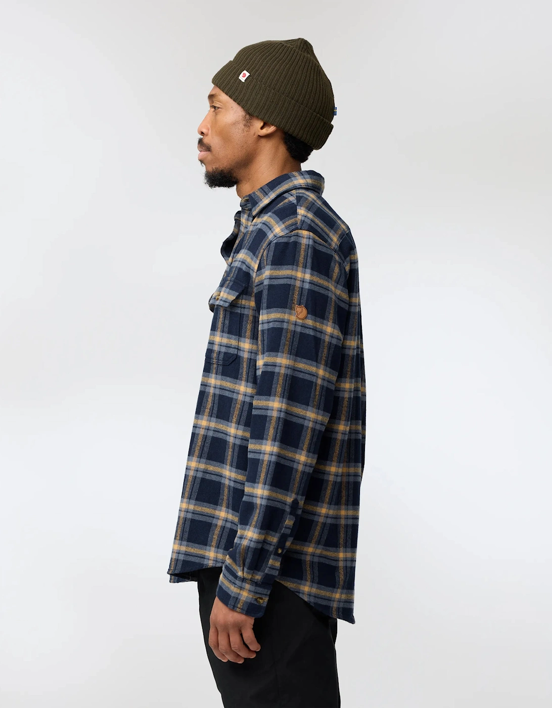 Ovik Heavy Flannel Mens Shirt - Dark Navy-Buckwheat Brown 555-232