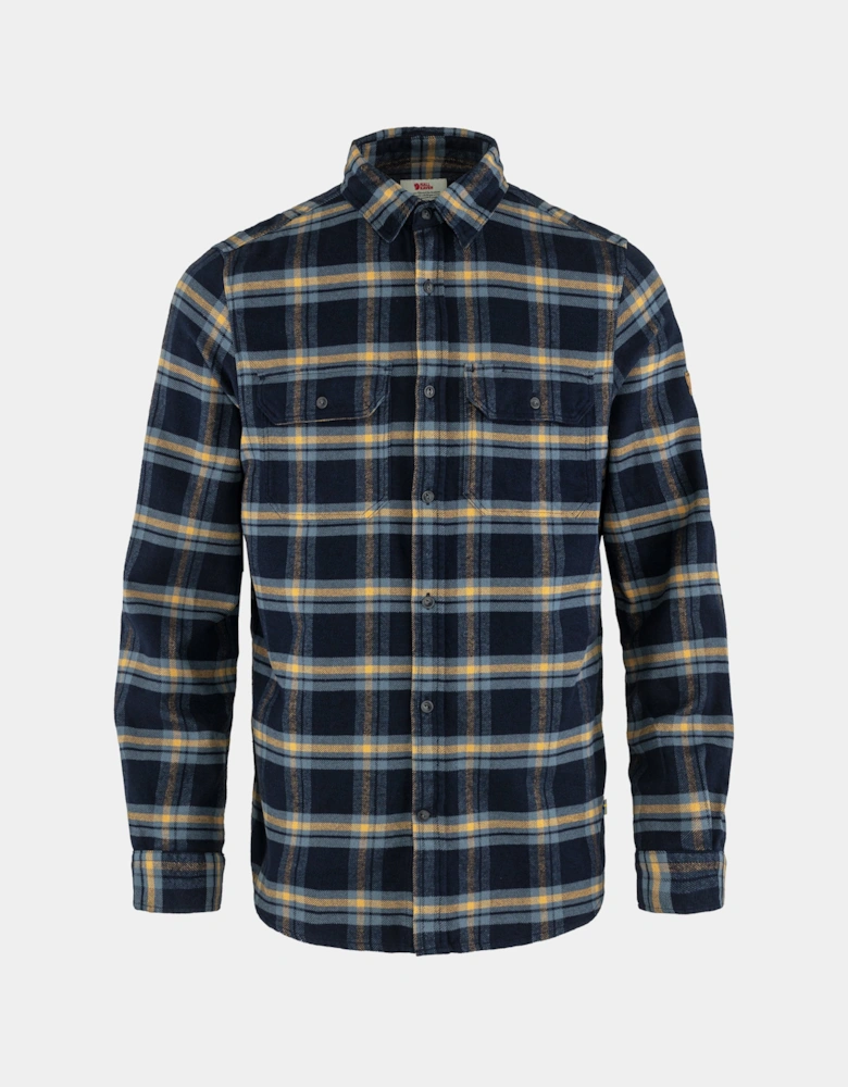 Ovik Heavy Flannel Mens Shirt - Dark Navy-Buckwheat Brown 555-232