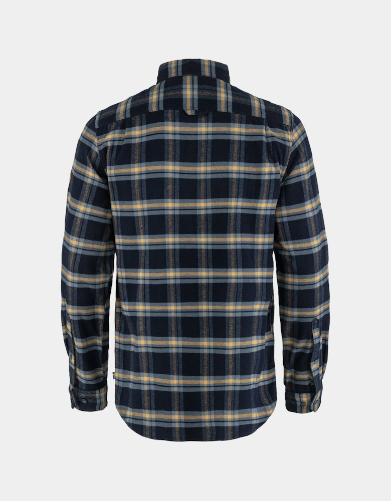 Ovik Heavy Flannel Mens Shirt - Dark Navy-Buckwheat Brown 555-232