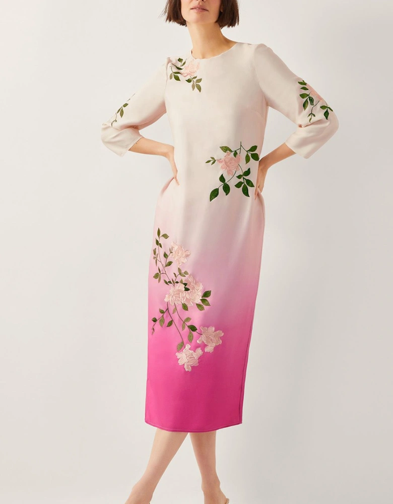 Felicity Ombre Midi Dress Pink