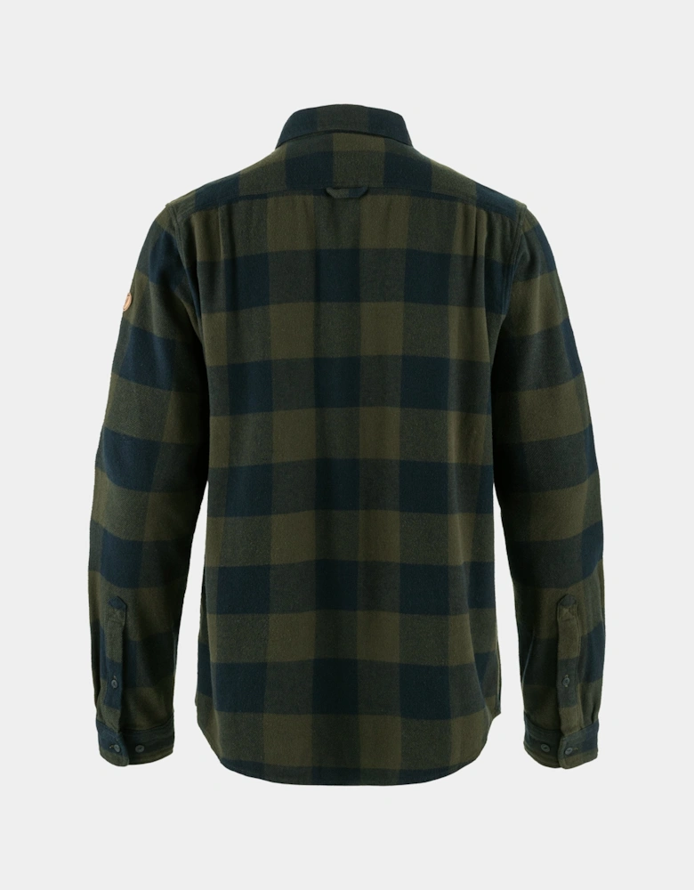 Ovik Heavy Flannel Mens Shirt - Deep Forest-Dark Navy 662-555