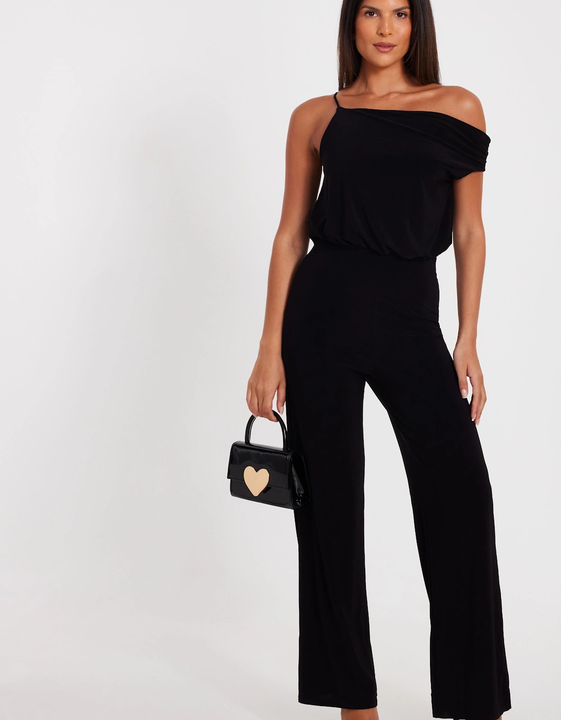 Black Asymmetric Draped Jumpsuit, 2 of 1