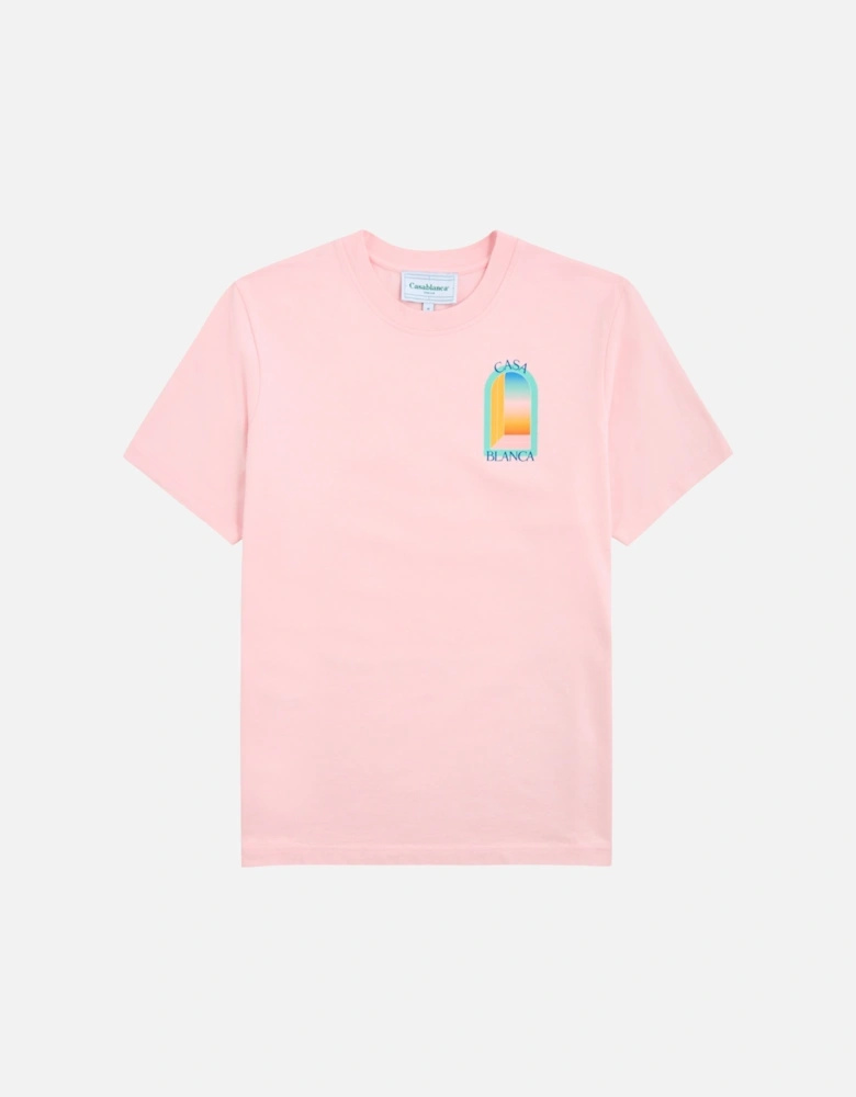 Mens T Shirts Gradient Arch Logo Cotton Tee