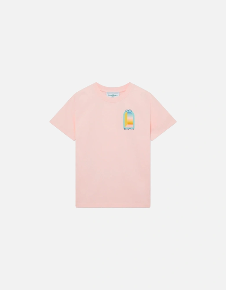 Mens T Shirts Gradient Arch Logo Cotton Tee