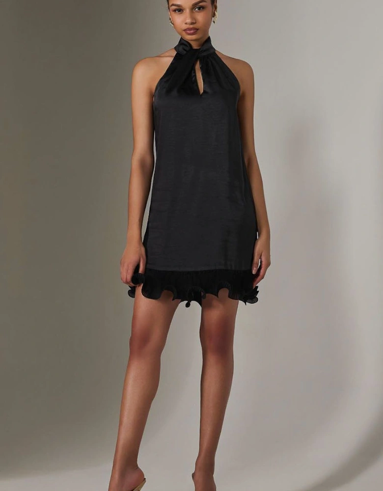 Satin Halterneck Mini Dress