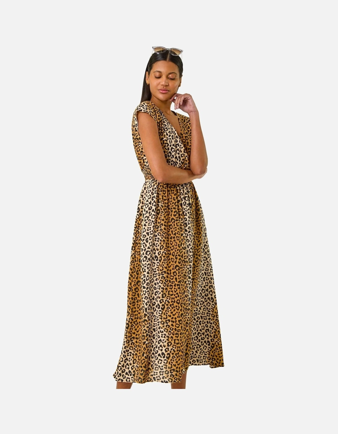 Animal Print Shirred Waist Maxi Dress, 2 of 1