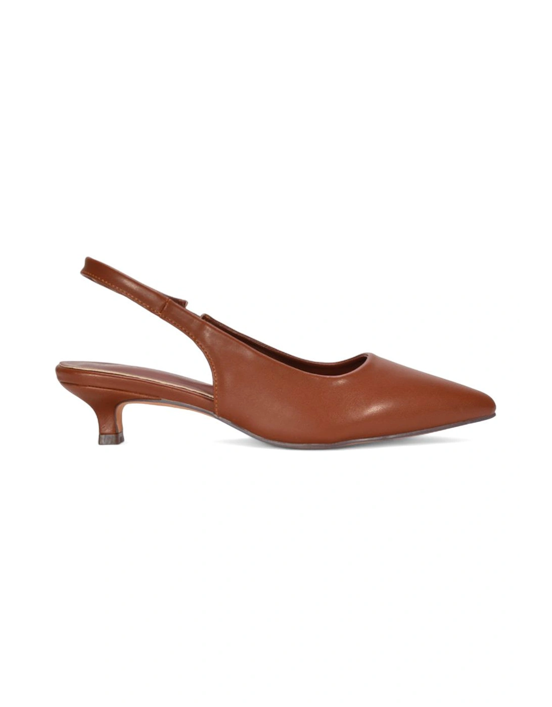 'Leila' Pointed Toe Low Kitten Heel Slingback Court Shoes, 2 of 1