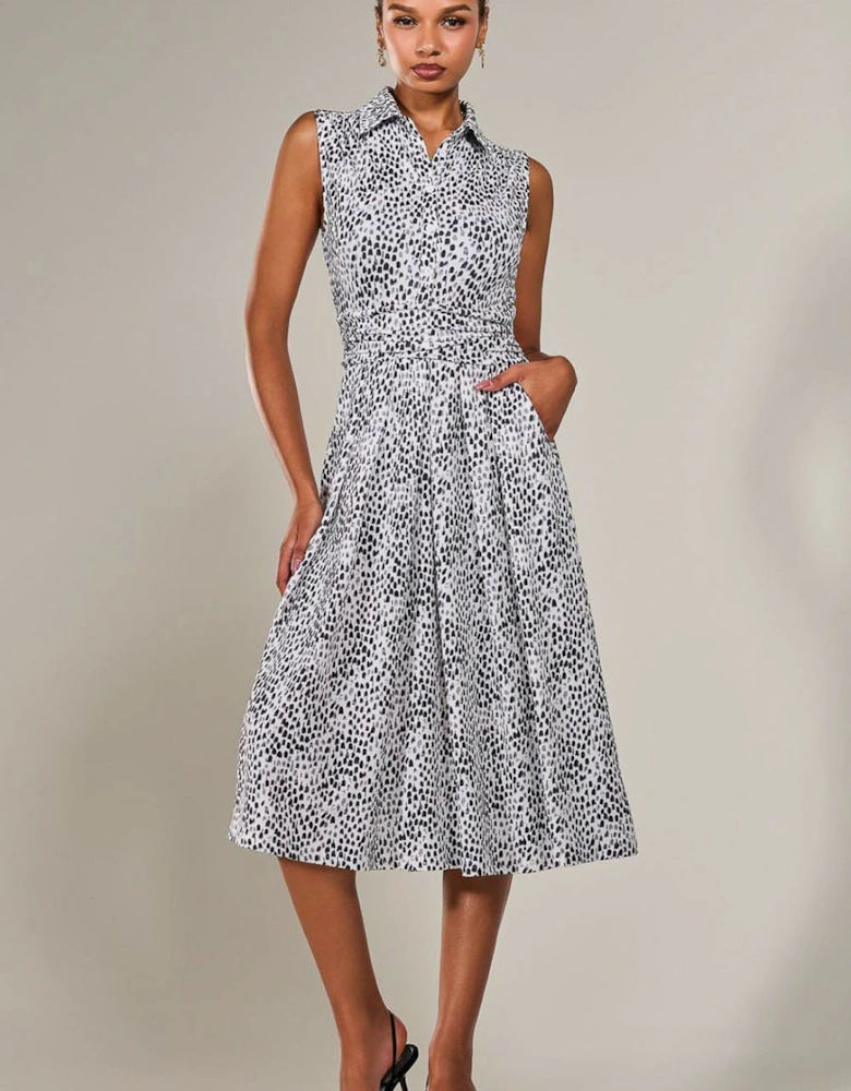 Button Sleeveless Midi Dress
