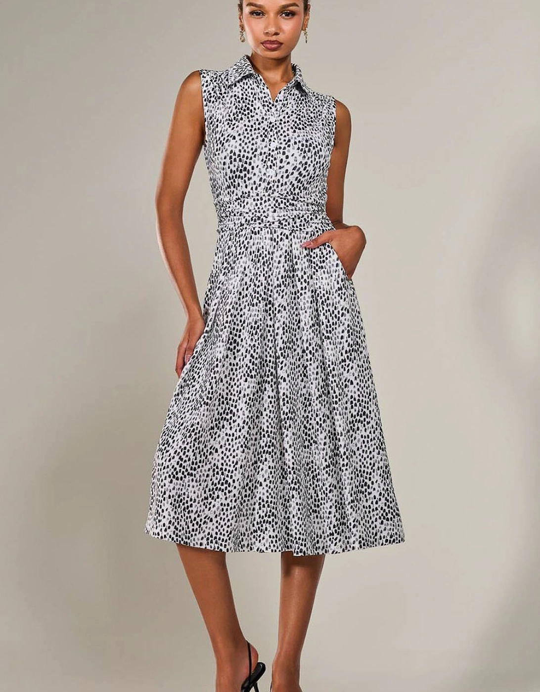 Button Sleeveless Midi Dress, 2 of 1