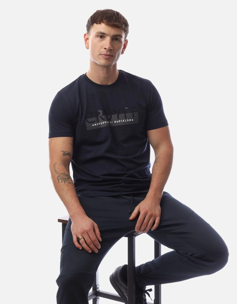 Glossy Chest Print T-Shirt