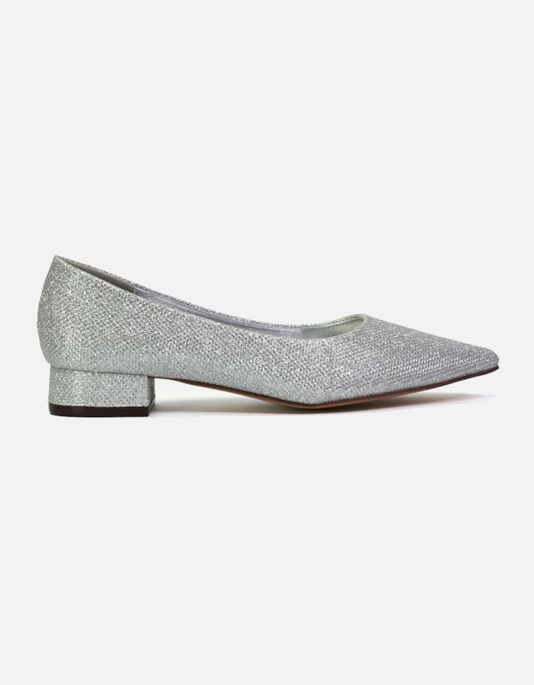 'Karen' Pointed Toe Wedding Shoes Low Heel Bridal Heels