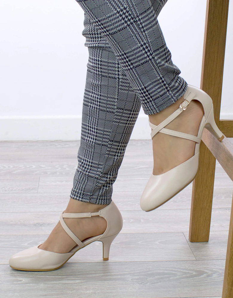 High  Heel Buckle Crossed  Strappy Heels