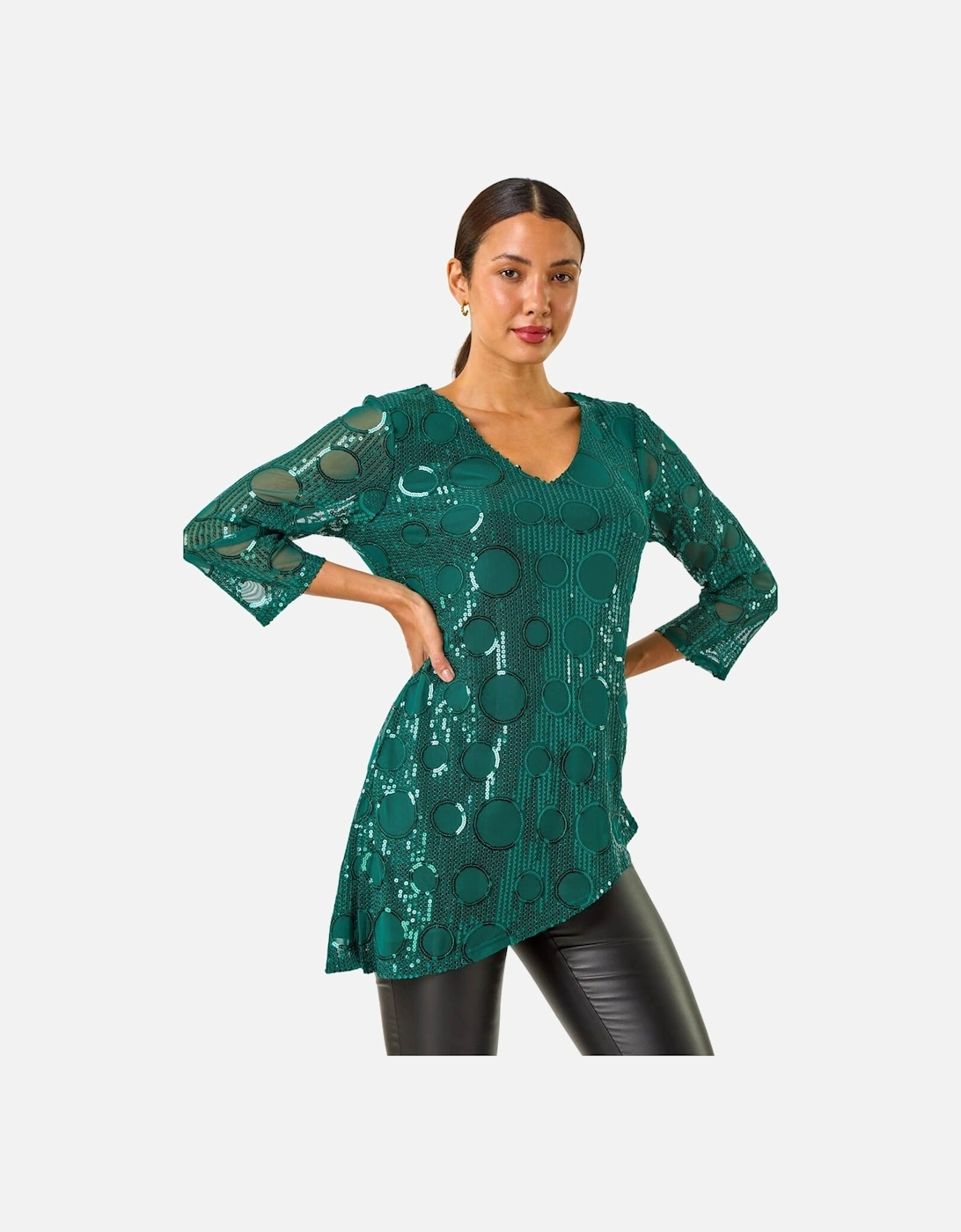 Circle Sequin Asymmetric Top, 2 of 1