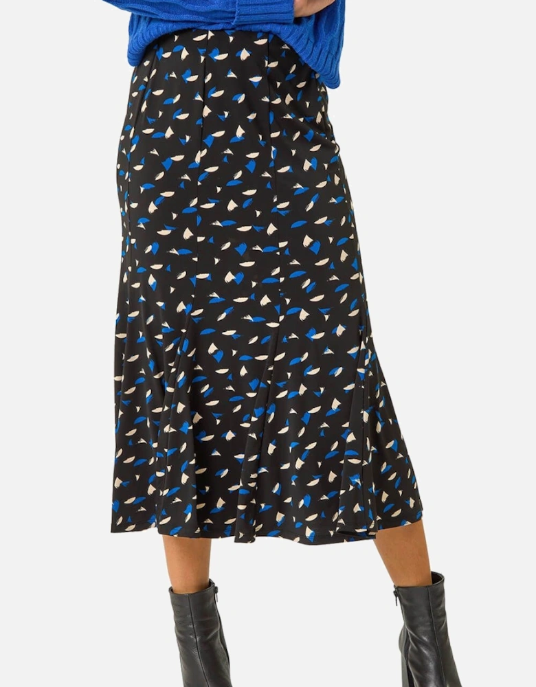 Geo Print Asymmetric A-Line Skirt