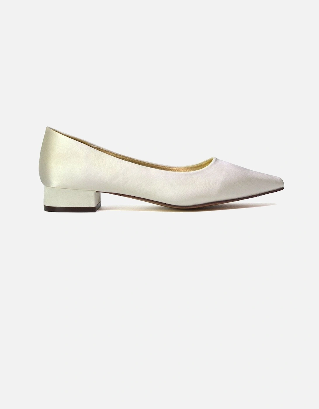'Karen' Pointed Toe Wedding Shoes Low Heel Bridal Heels, 2 of 1