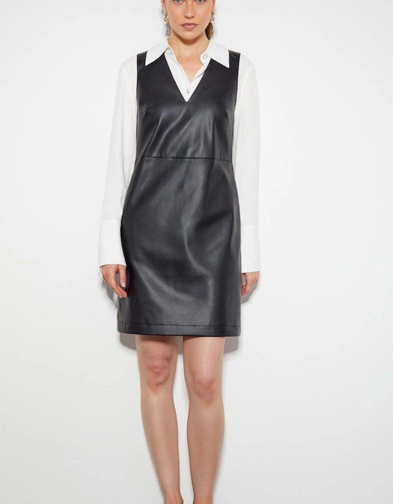 Peri Sleeveless Faux Leather Mini Dress