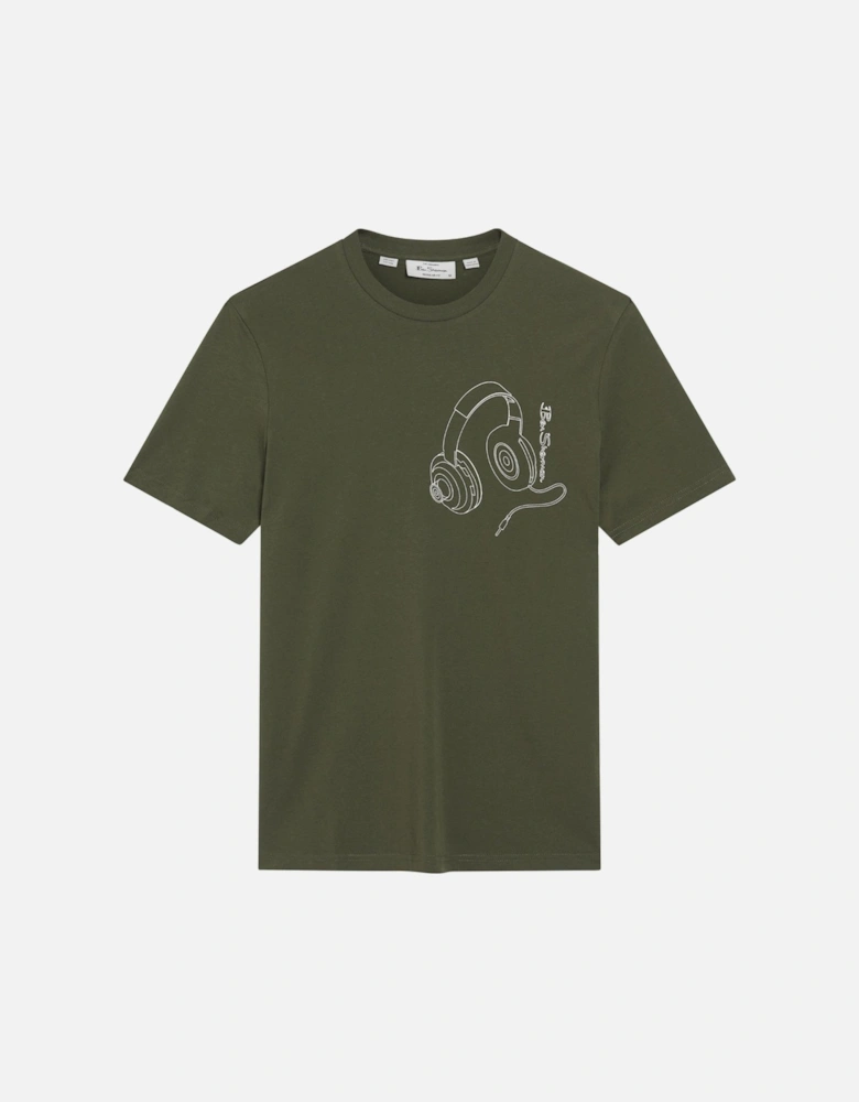 Mens Headphone Tee Big & Tall Short Sleeve T-Shirt