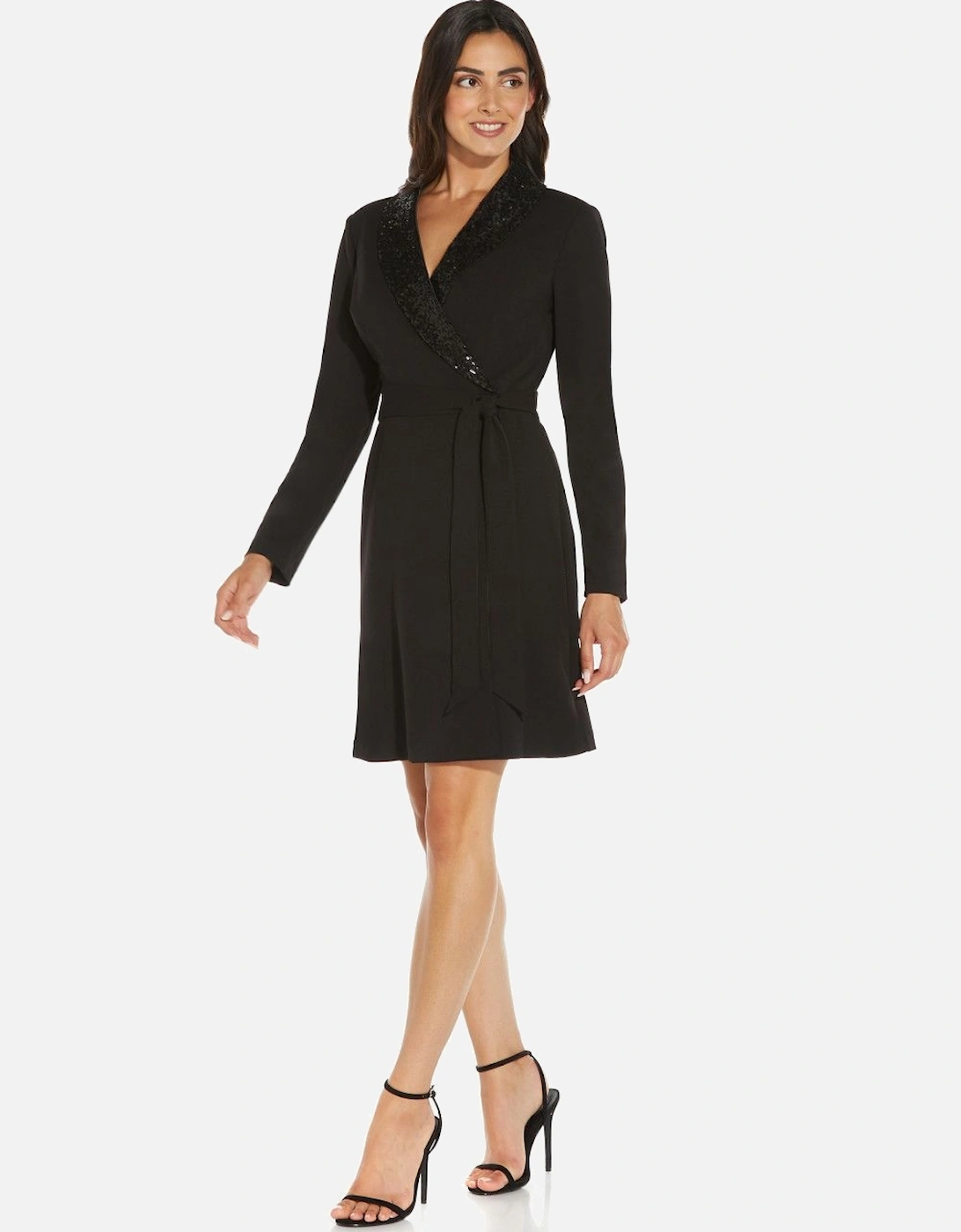 Sequin Collar Tuxedo Dress, 2 of 1