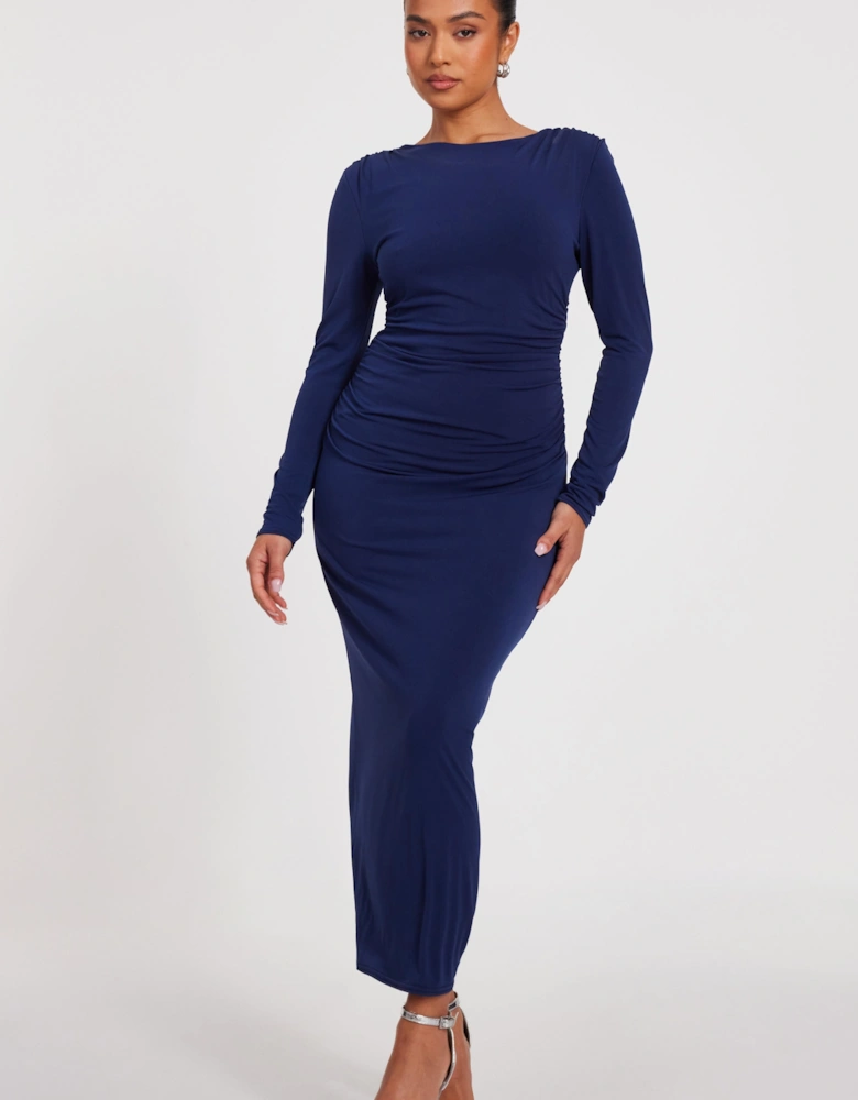 Indigo Petite Ruched Midaxi Dress