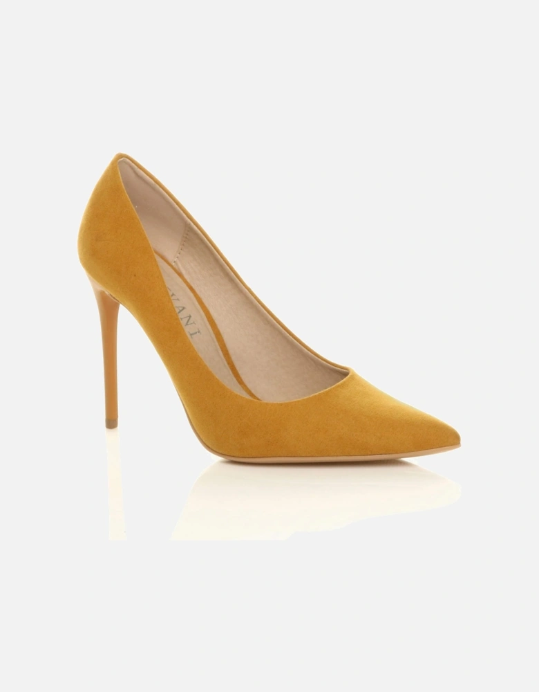 High Stiletto Heel  Faux Suede Court Shoes