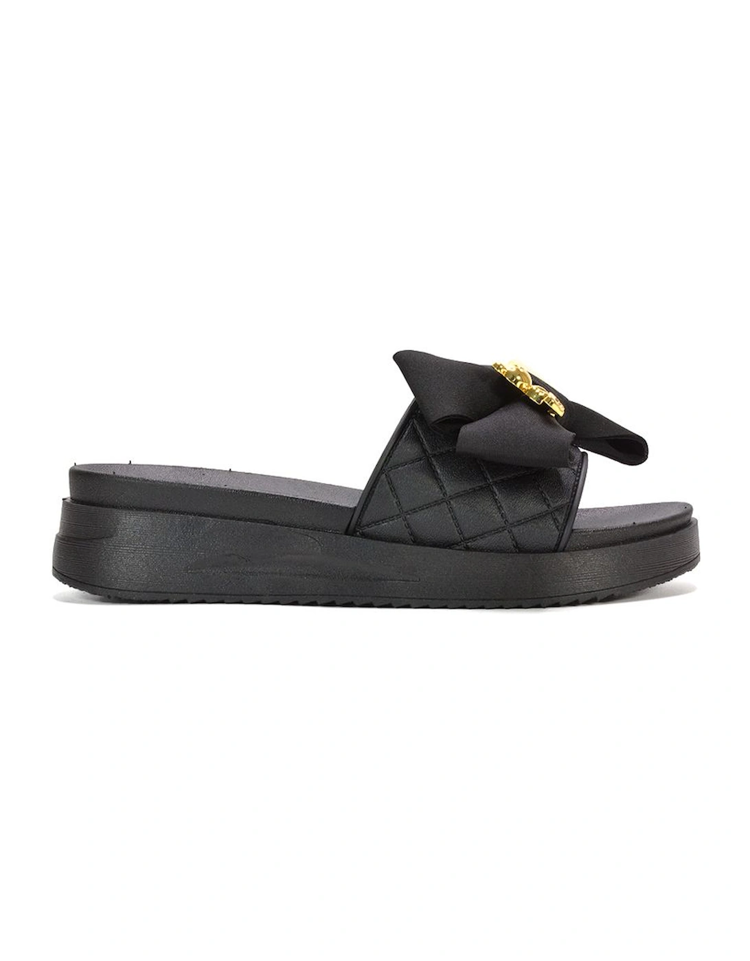 'Charli' Slip On Flatform Slider Sandals With Bow Details, 2 of 1