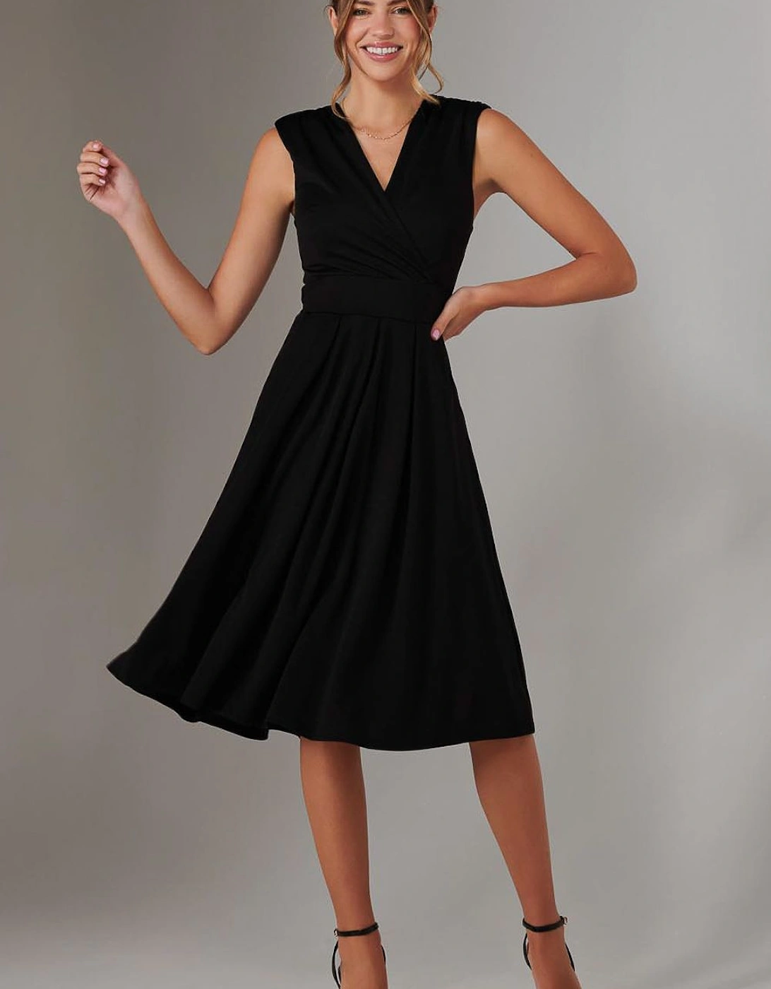 Plain Sleeveless Midi Dress, 2 of 1