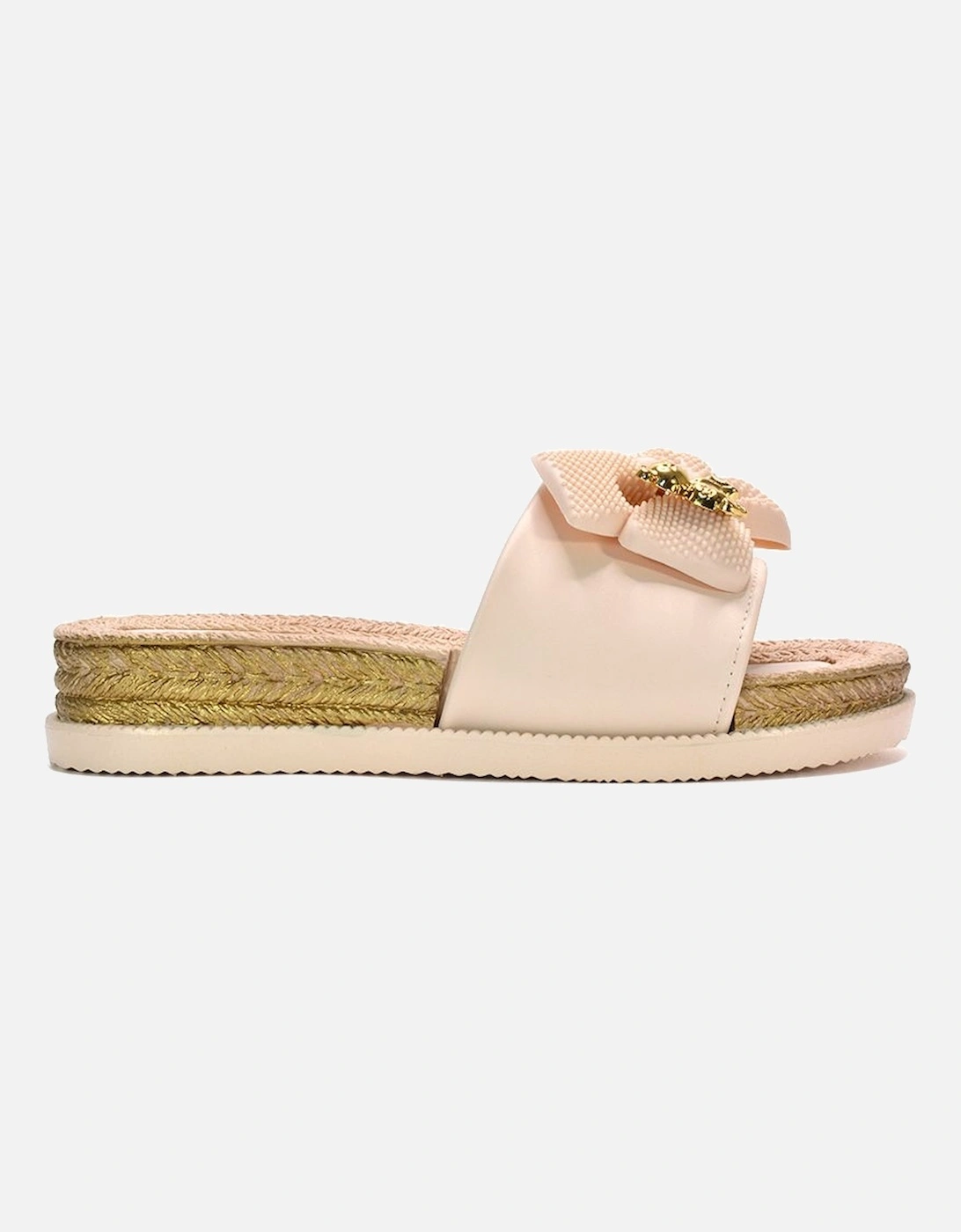 'Maddie' Slip On Espadrille Flatform Slider Sandals With Bow, 2 of 1