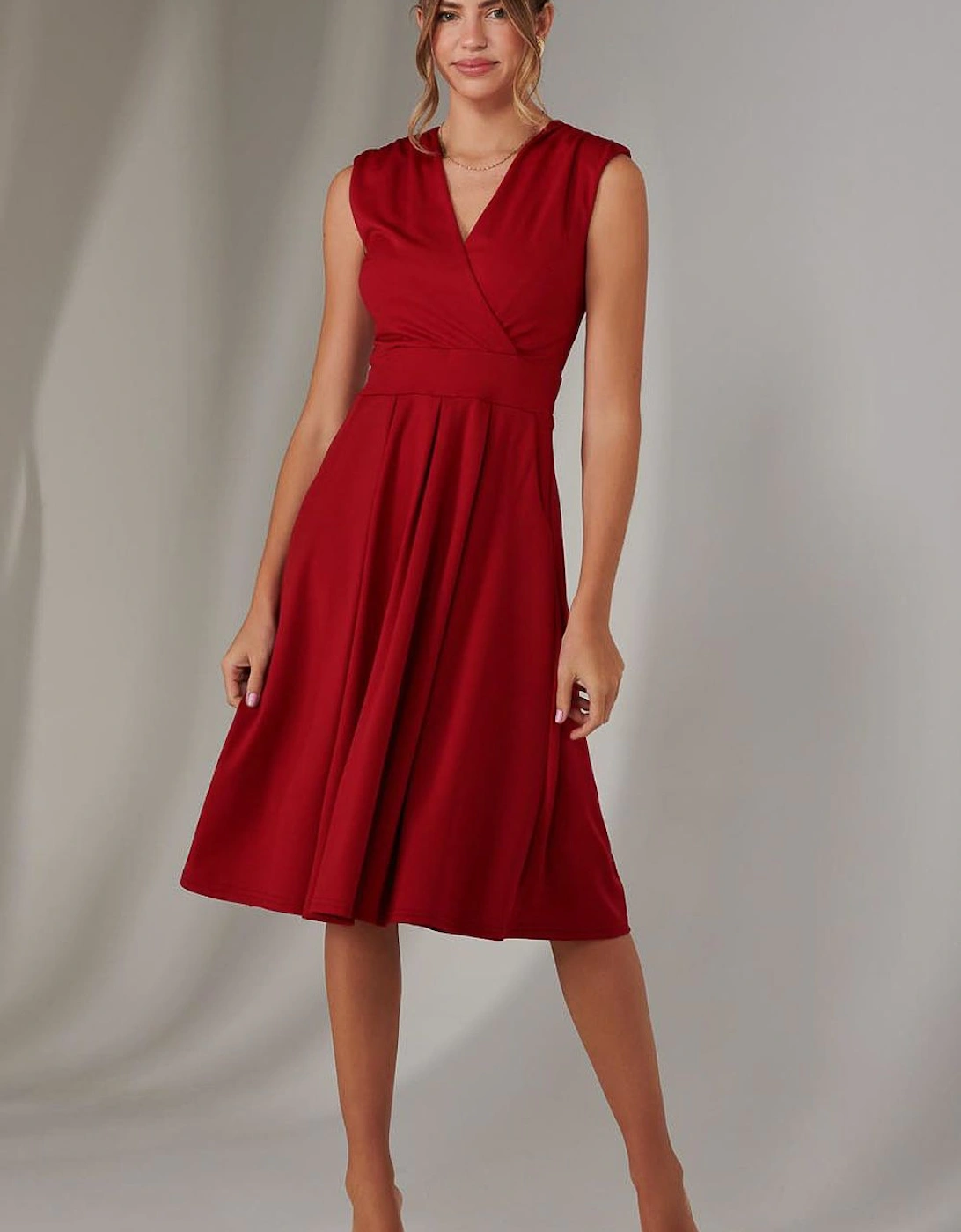 Plain Sleeveless Midi Dress, 2 of 1